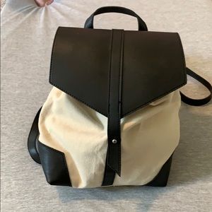 Canvas/faux leather backpack bag